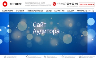 Пример макета по разработке сайта для аудитора в миниатюре